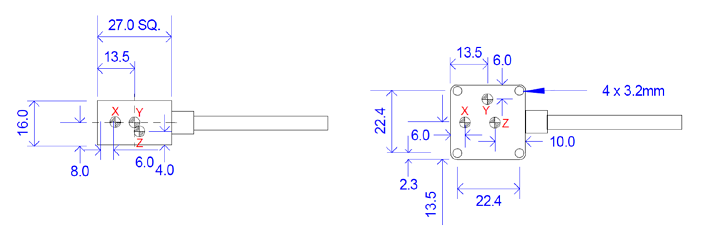 OS-325 MF - Accéléromètre inox etanche IP68 triaxe ±2g à ± 200g