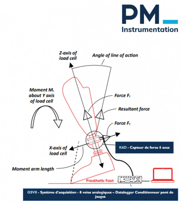 6-axis performance test of a prosthetic foot