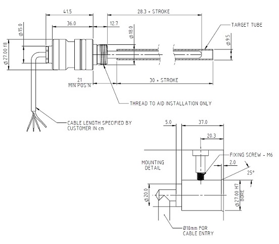 Ruggedized Displacement Sensor for Cylinder