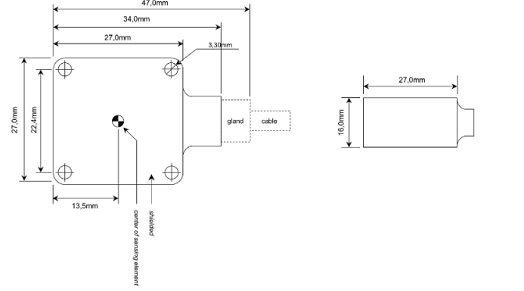 OS-315LN-PG - Accéléromètre capacitif triaxe IP68  ±2g à ± 400g low noise inox